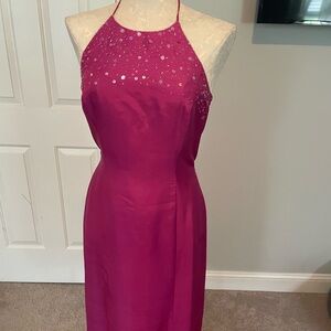 Ann Taylor 100% silk occasion dress.  Gorgeous pink/fuscia color.